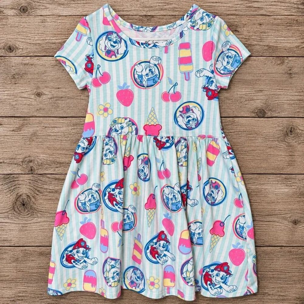 Nickelodeon PAW Patrol Girls 5T Dress Skye Everest Pastel Ice Cream Print
